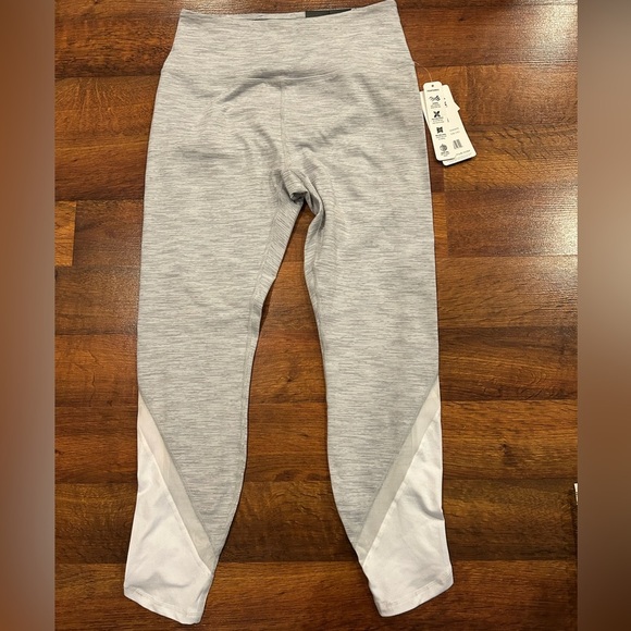 NWT Reebok Full Length Leggings High Rise Women’s Size Large Gray White - Picture 1 of 7